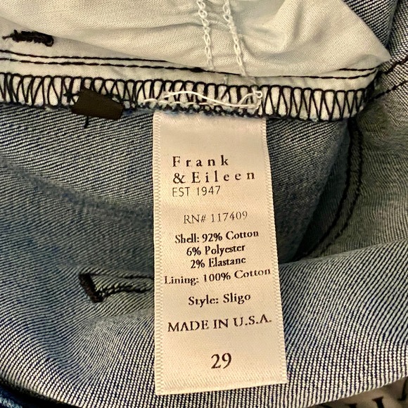 Frank & Eileen Sligo Italian Power Denim 1999 Wash Blue Cropped Jeans 29 Preppy - Picture 11 of 12